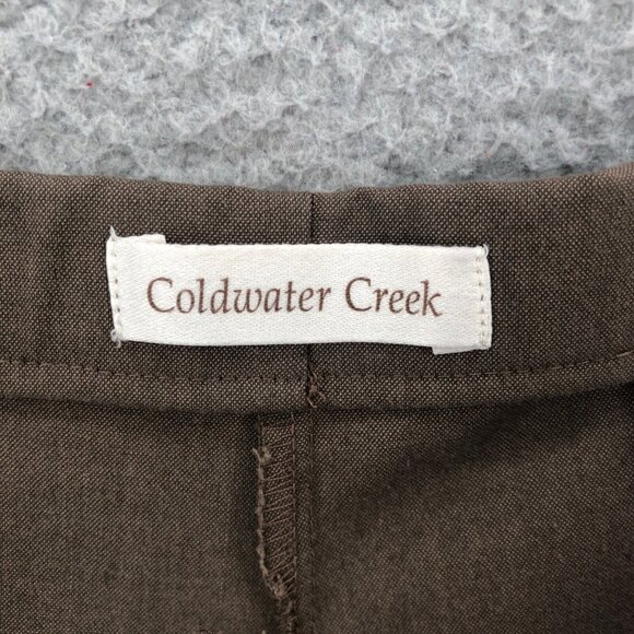 Coldwater Creek Pants Womens 16 Brown Stretch Woven Tapered Office Career Work* - Picture 6 of 14